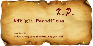 Kégli Perpétua névjegykártya